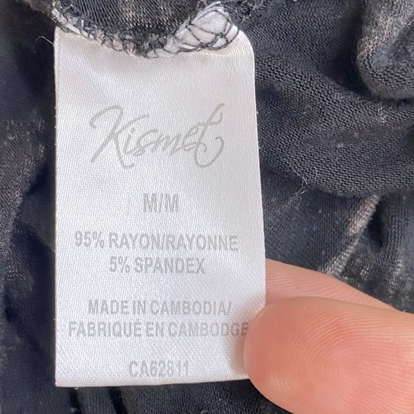 5/$25 Kismet Black Blue Pink Tropical Print Sleeveless Tie Front Blouse M - Picture 4 of 11